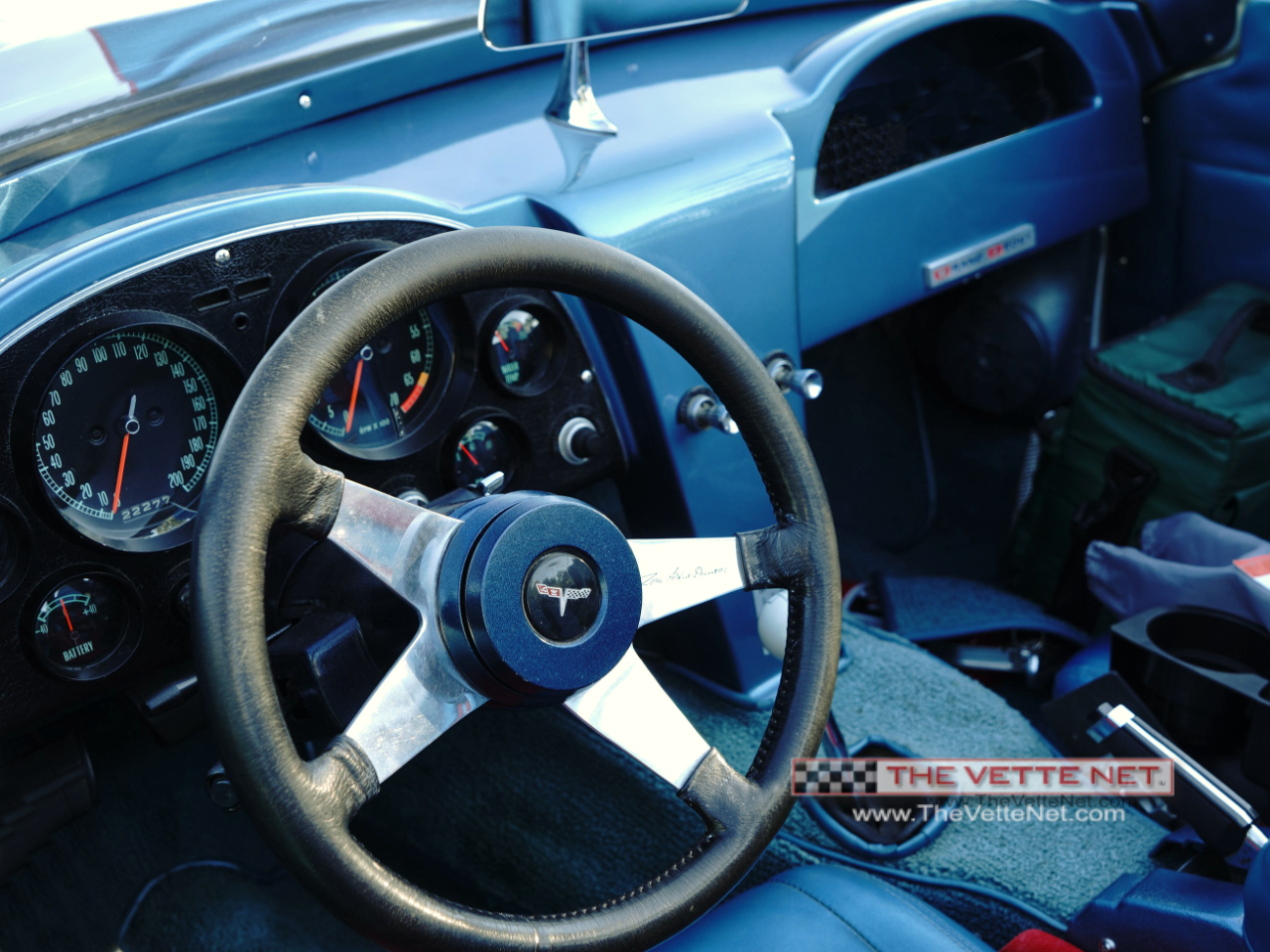1964 Corvette Convertible White with Blue Stripe