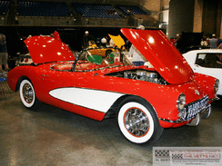 1957 Corvette Convertible Venetian Red White Coves